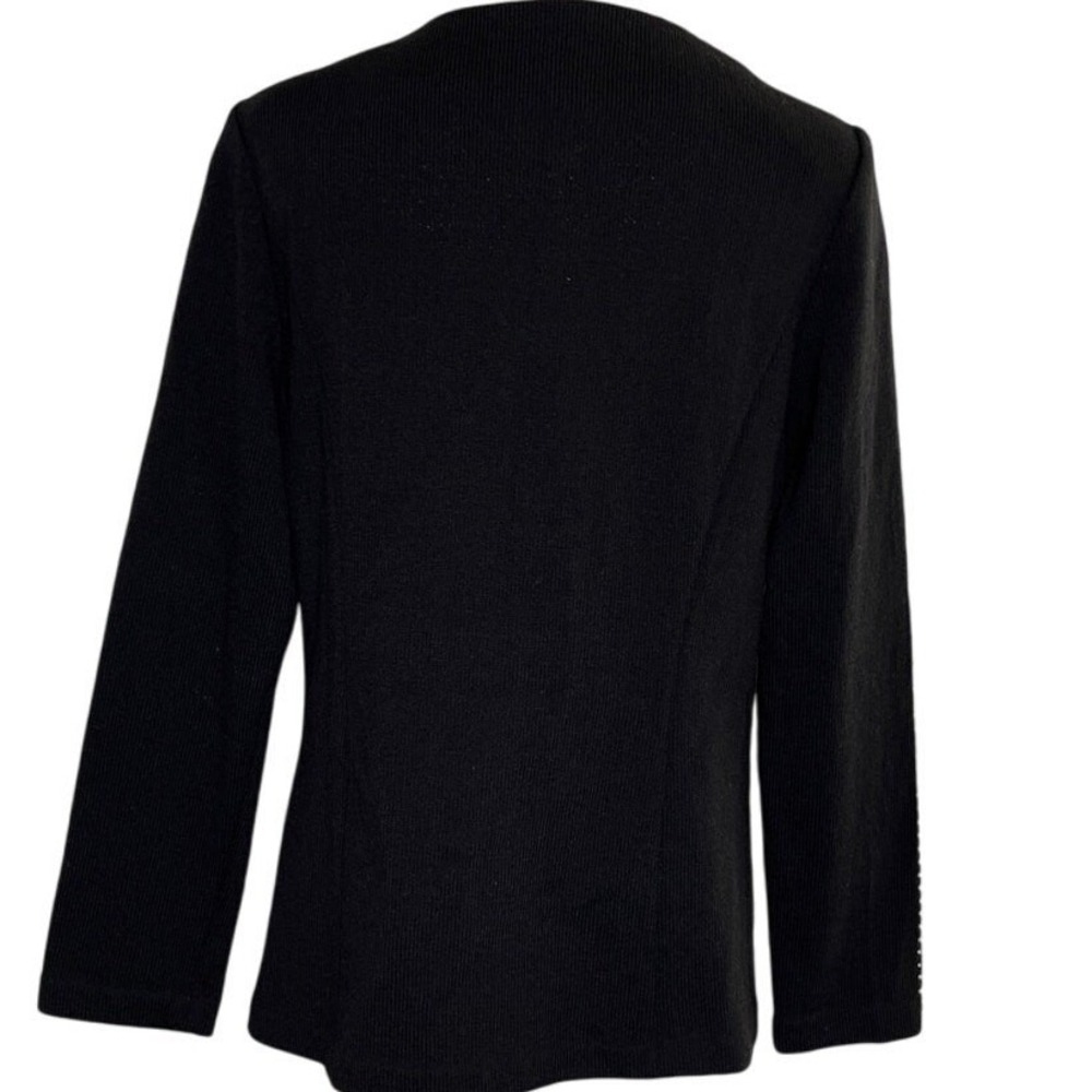 Black Knit‎ Rhinestone Trim Blazer Jacket Women's 10 Todd & Olivia - Picture 5 of 12